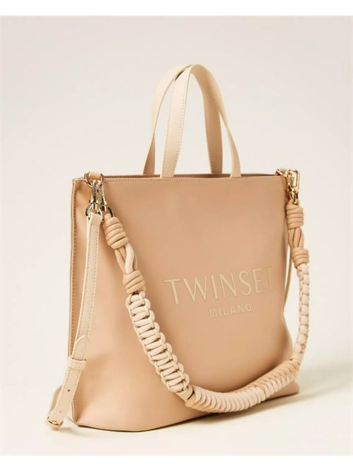 SHOPPER WITH LOGO TWIN SET | 261TB752013161 DELICATE SAND